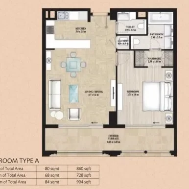 Alandalus Apartments at Jumeirah Golf Estates in Dubai Floor Plan