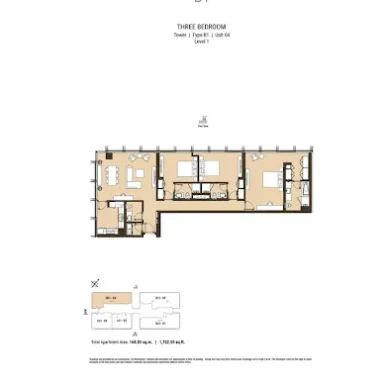 Floor Plan for Residence 110 at Business Bay