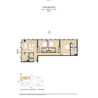 Floor Plan for Residence 110 at Business Bay