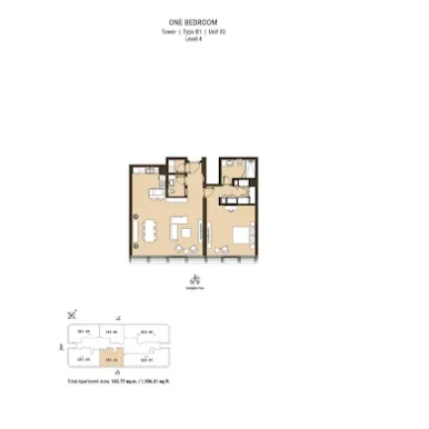 Floor Plan for Residence 110 at Business Bay