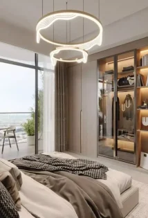 Bedroom with open closet in Electra