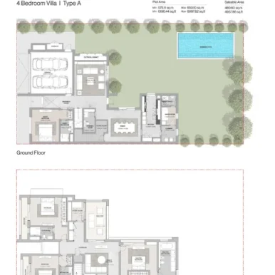 Floor plan for 4 bedroom villa at Sobha elwood Dubailand