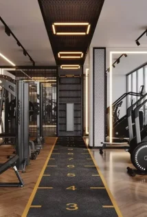 Gym equipments at the residential building