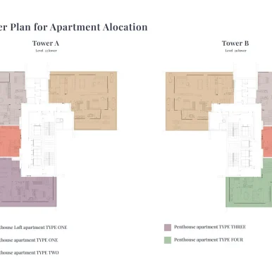 Master plan for tower A and Tower B of The orchard place at JVC