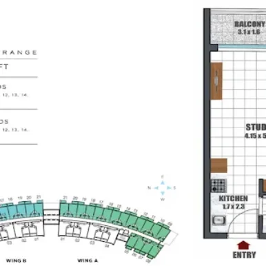 Floor plan for Wavez by Danube Properties at Liwan, Wadi Al Safa2, Duailand