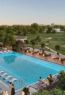 swimming pool at golf point dubai