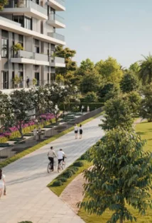 walk way in the community at dubai hills estate