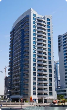 A newly architectural designed building at Dubai Marina, UAE