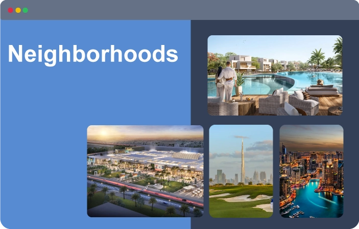 Neighborhoods areas at the side of community