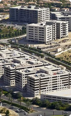 Under construction buildings at the Dubai Investment Park 2